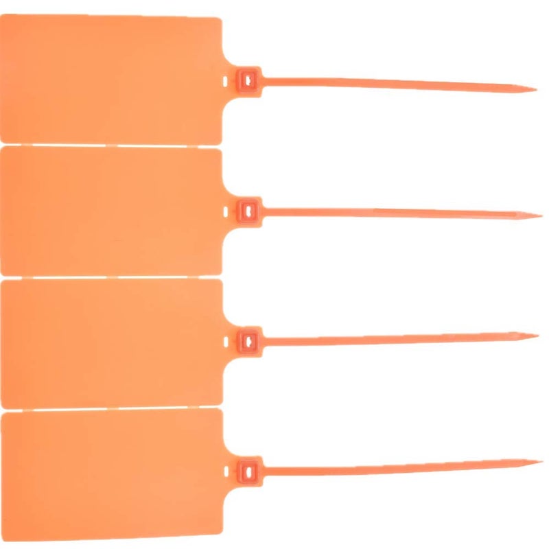 XF-Vel Plastic Seals Shipping Tags Logistics Use Big Sign Tie Large Label Tie  255mm Total Length  Package of 100pcs (Orange) - Image 5